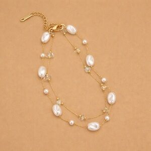 18K Gold Pearl Anklet